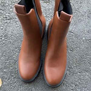 Miss Lola Tan Ankle Boots